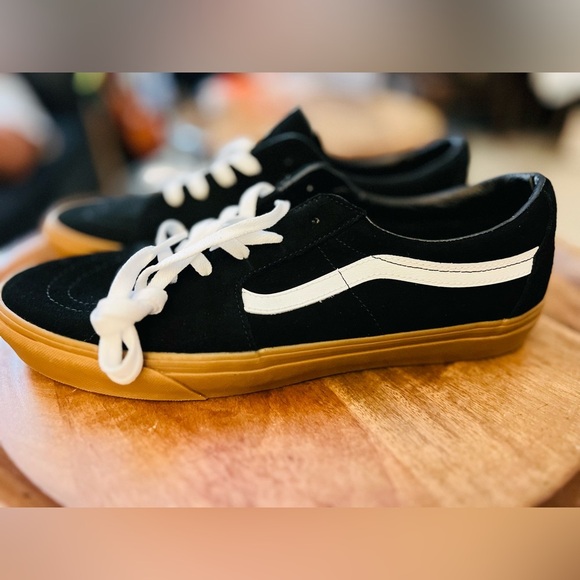 VANS Sk8-low Premium Leather Shoes (black/gum) size 13 men’s New 👈🏻 - Picture 4 of 13
